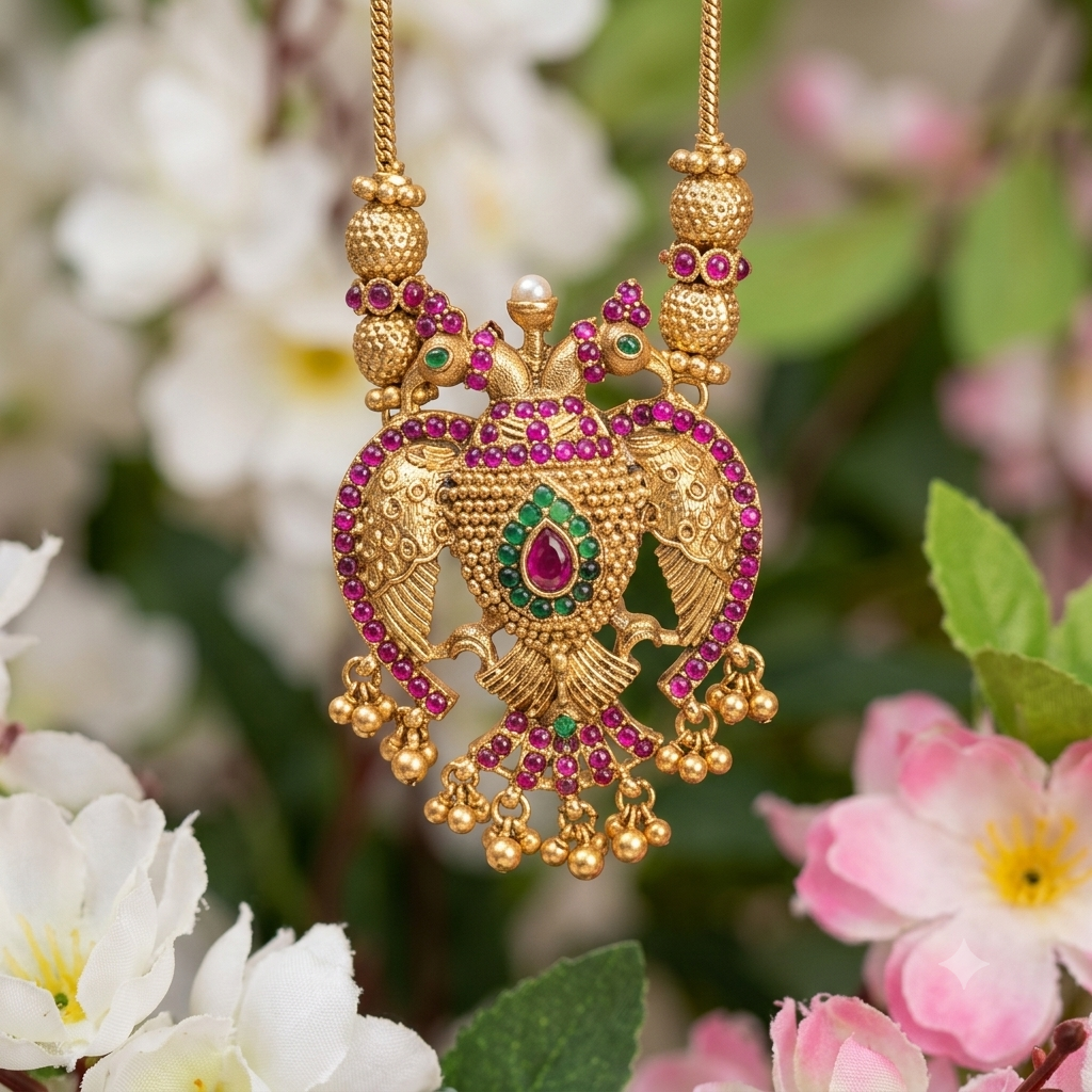 Trending peacock dollar chain with Earing ✨