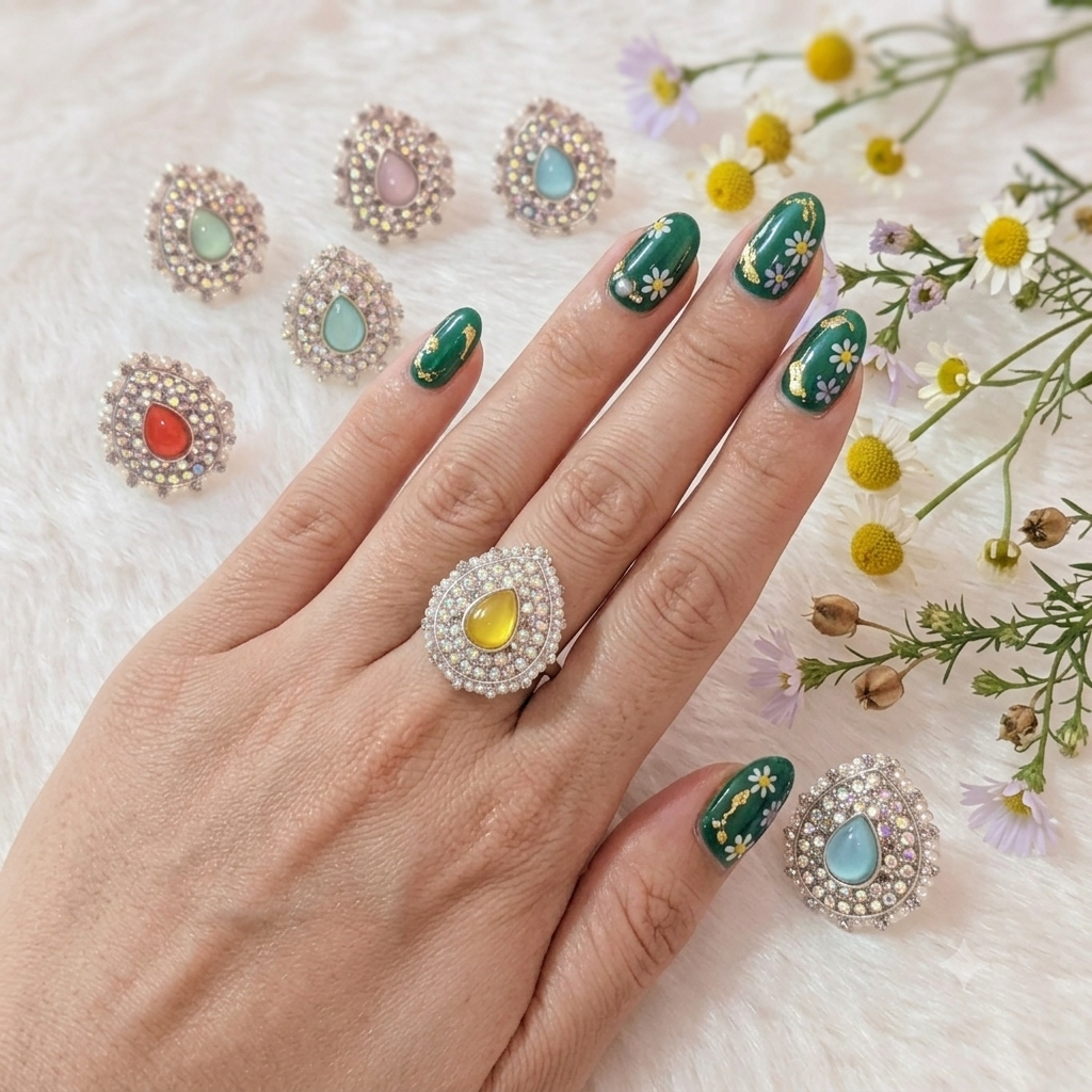 Yellow luxury stone Ring