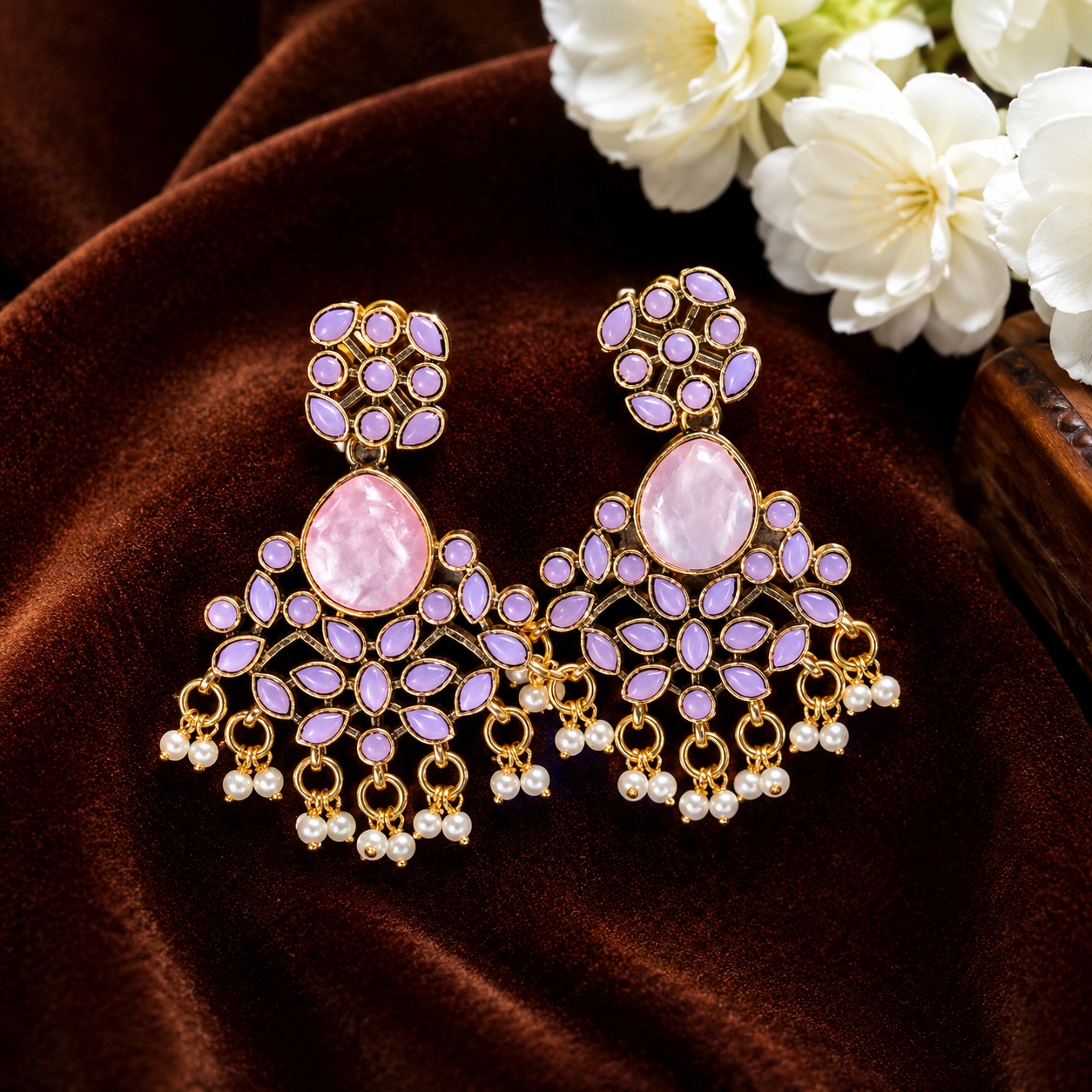 Gorgeous lavender stone earring set